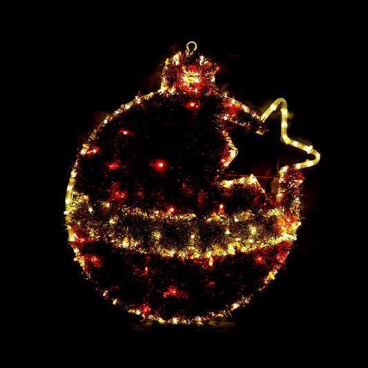Julepynt LED lys - Rød og Varm hvid - 60x55cm