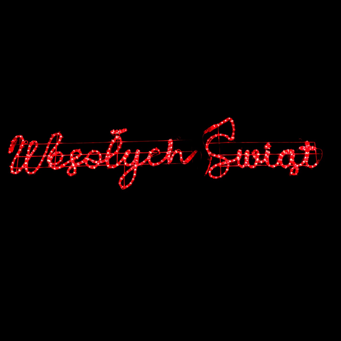 LED-skilt Wesołych Świąt - 44x173cm - udendørs Julebelysning