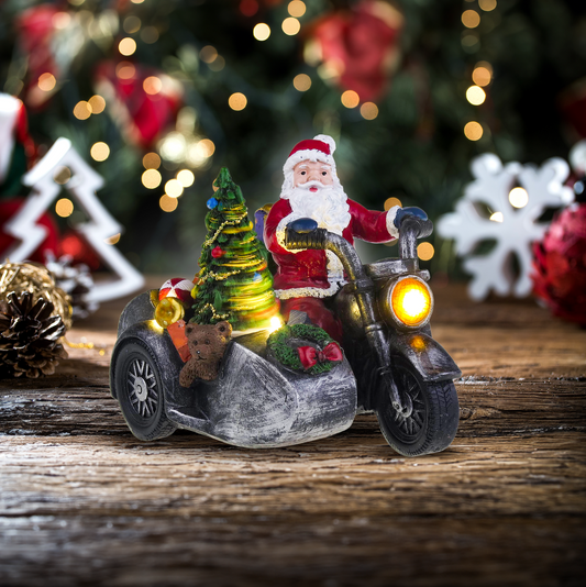 Julemanden på motorcykel med sidevogn - Christmas Village