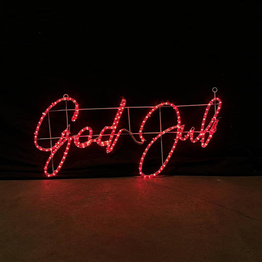 God Jul - LED Skilt skiftende farver - 115x55cm