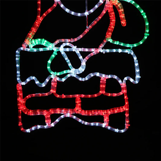 LED -figur - Julemanden i skorstenen - 55x85cm