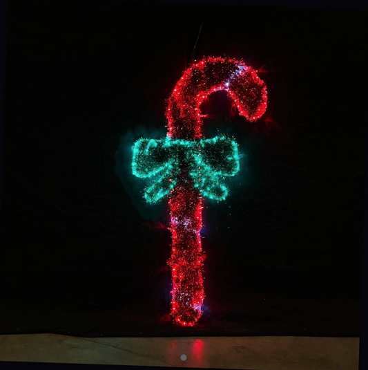 Rød sukkerrør 57x110cm jule LED lys