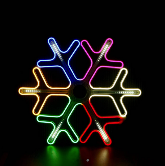 Neon Snefnug 60x60 cm flerfarvet julelys