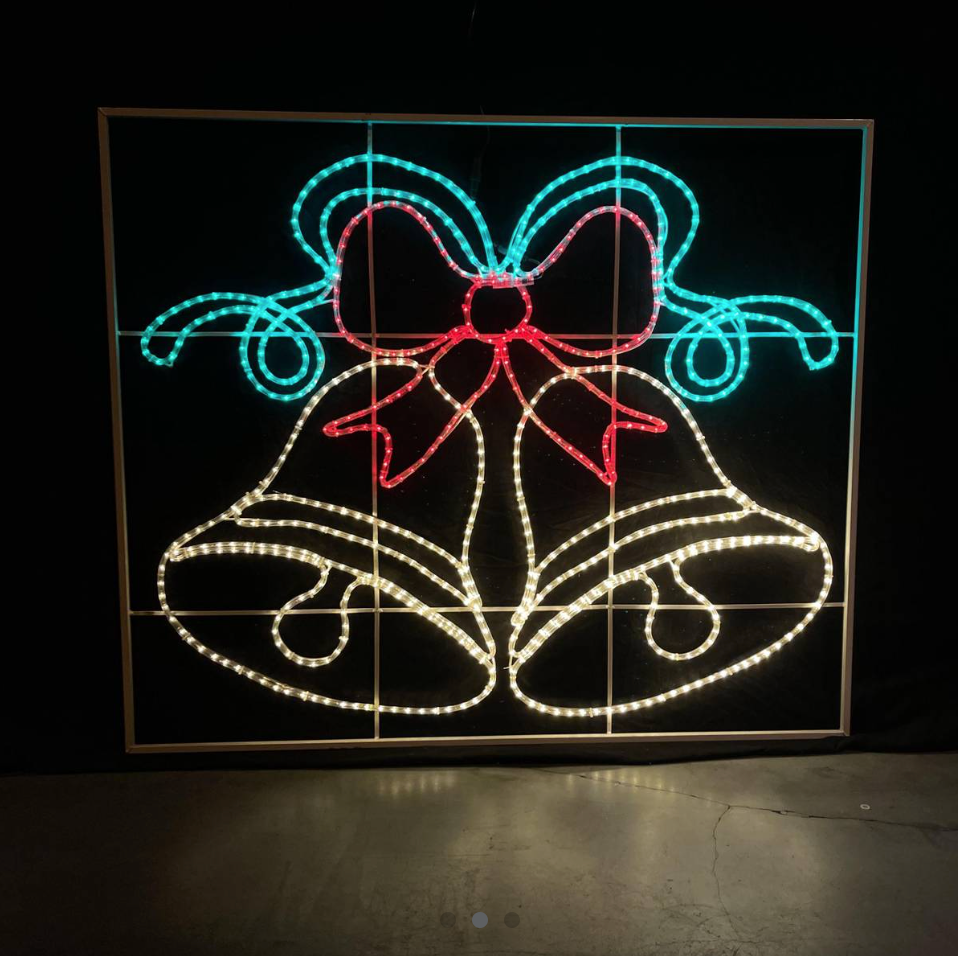 Stor juleklokke med ramme - 126x150 cm LED Motiv