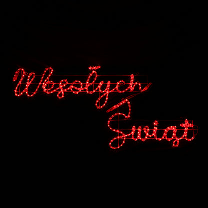 LED-skilt Wesołych Świąt - 44x173cm - udendørs <tc>Julebelysning</tc>