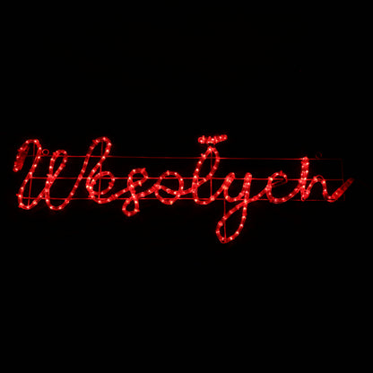 LED-skilt Wesołych Świąt - 44x173cm - udendørs <tc>Julebelysning</tc>