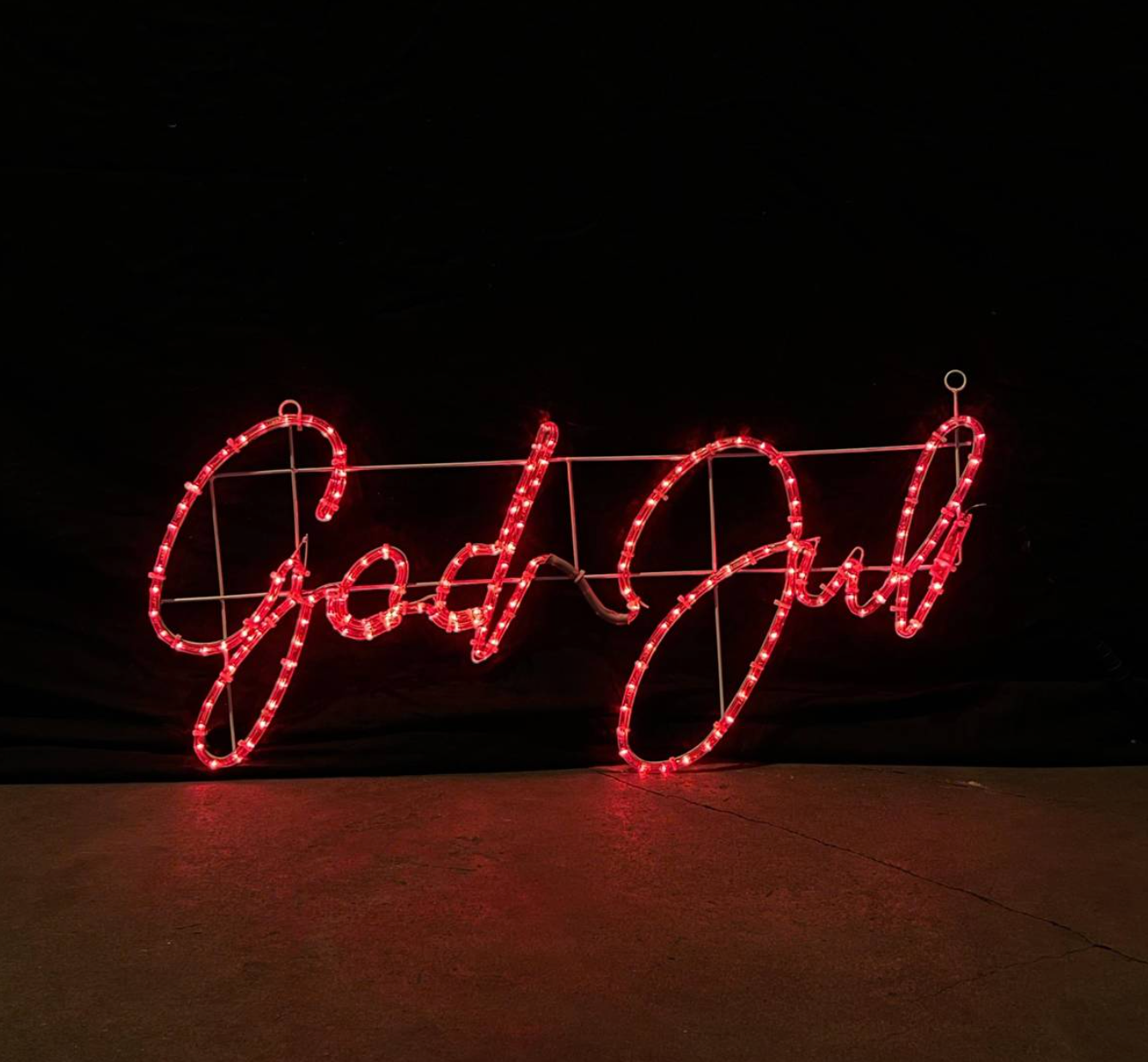 God Jul LED skilt - Rød 100x48 cm