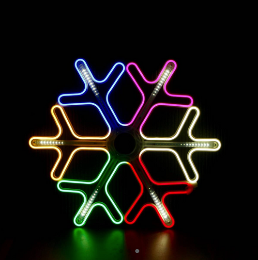 Neon <tc>Snefnug</tc> 60x60 cm flerfarvet julelys